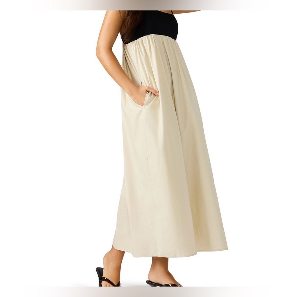 Women’s Steve Madden Emmaline Empire Waist Cotton Poplin Maxi Dress Small - Picture 3 of 3